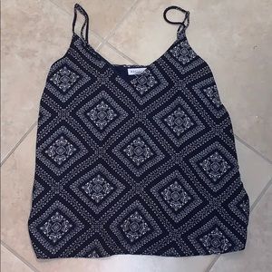 Navy Blue and White Tank Top Blouse